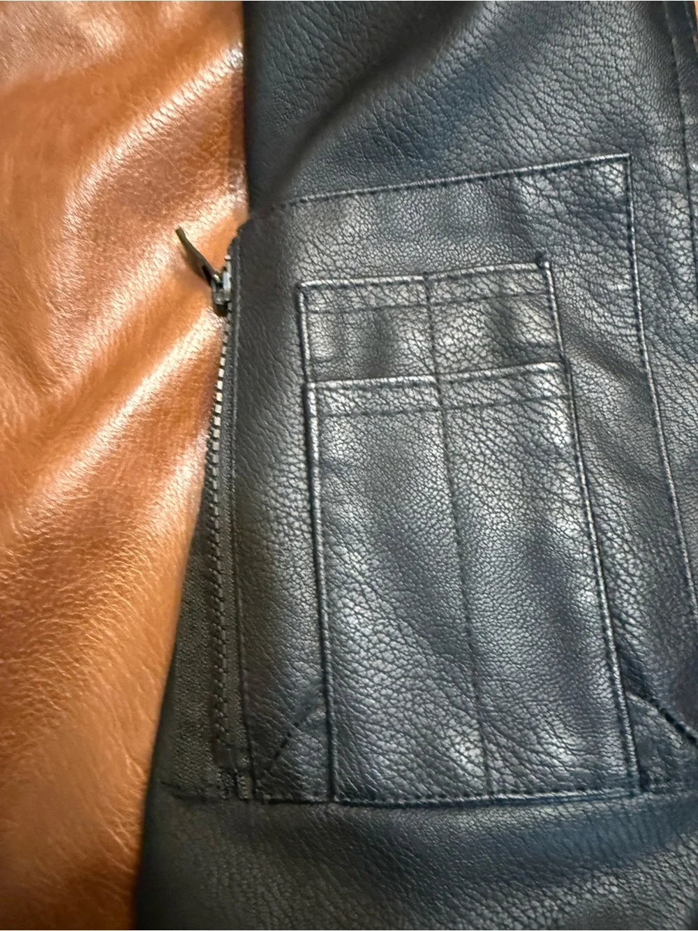 Men's Two-Tone Bomber Jacket — Brown Body with Black Sleeves